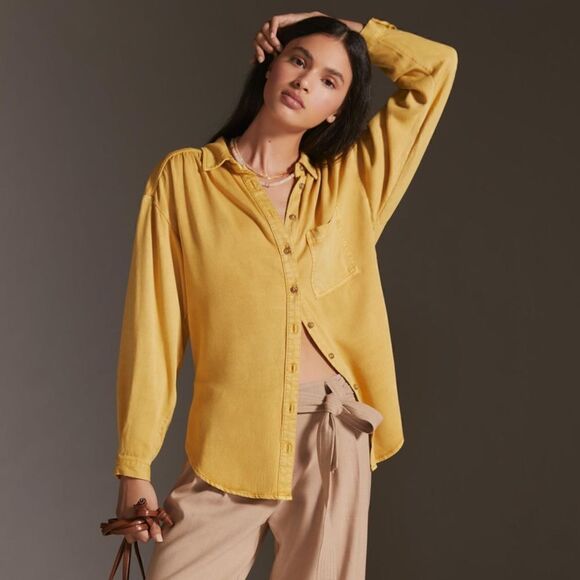 Anthropologie NWT Pilcro Boyfriend Buttondown Small - Picture 2 of 14